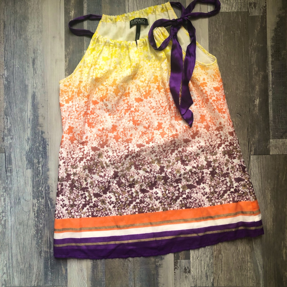 Sleeveless tie cotton top